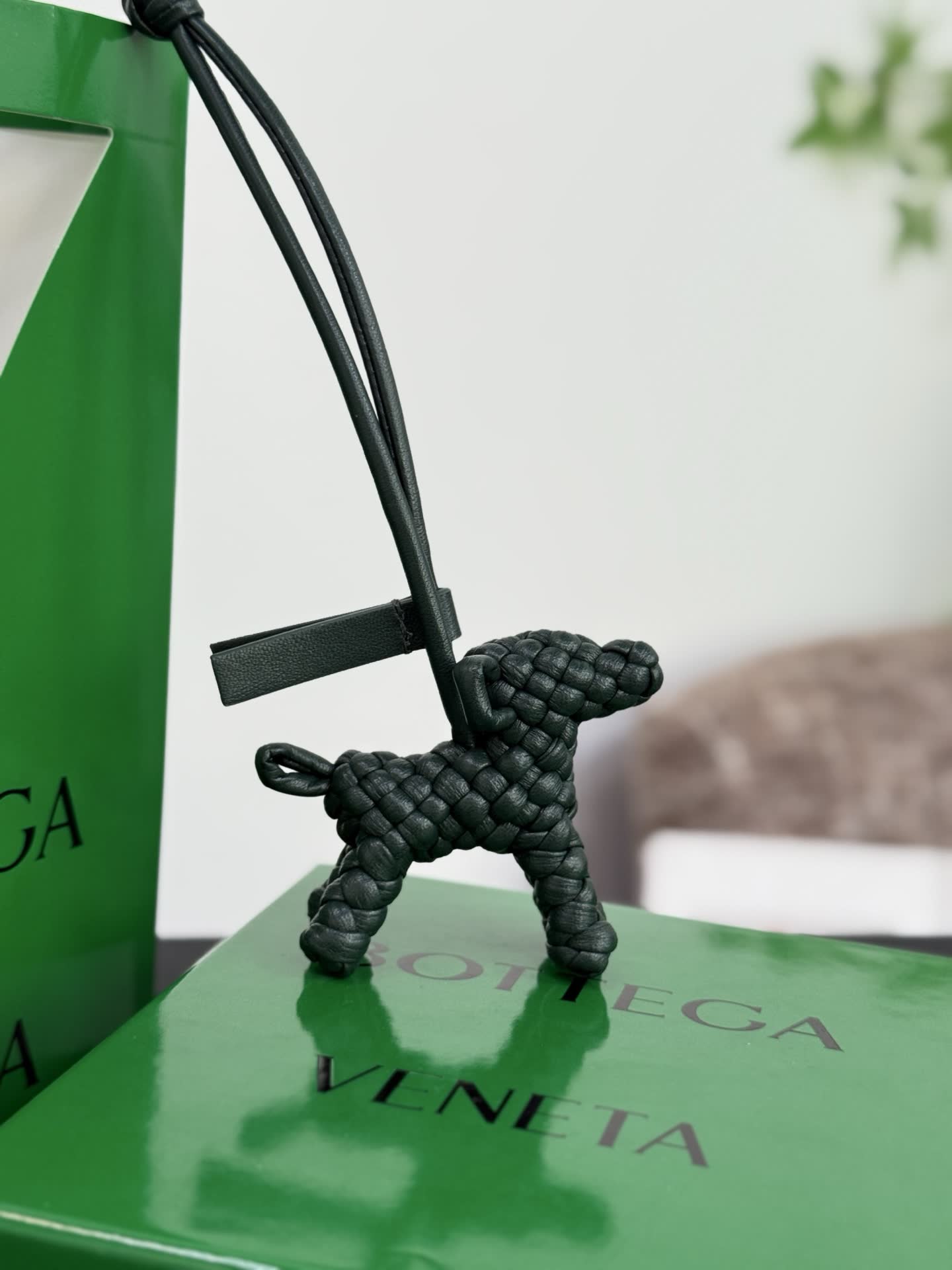 Bottega Veneta Leather Dog Charm